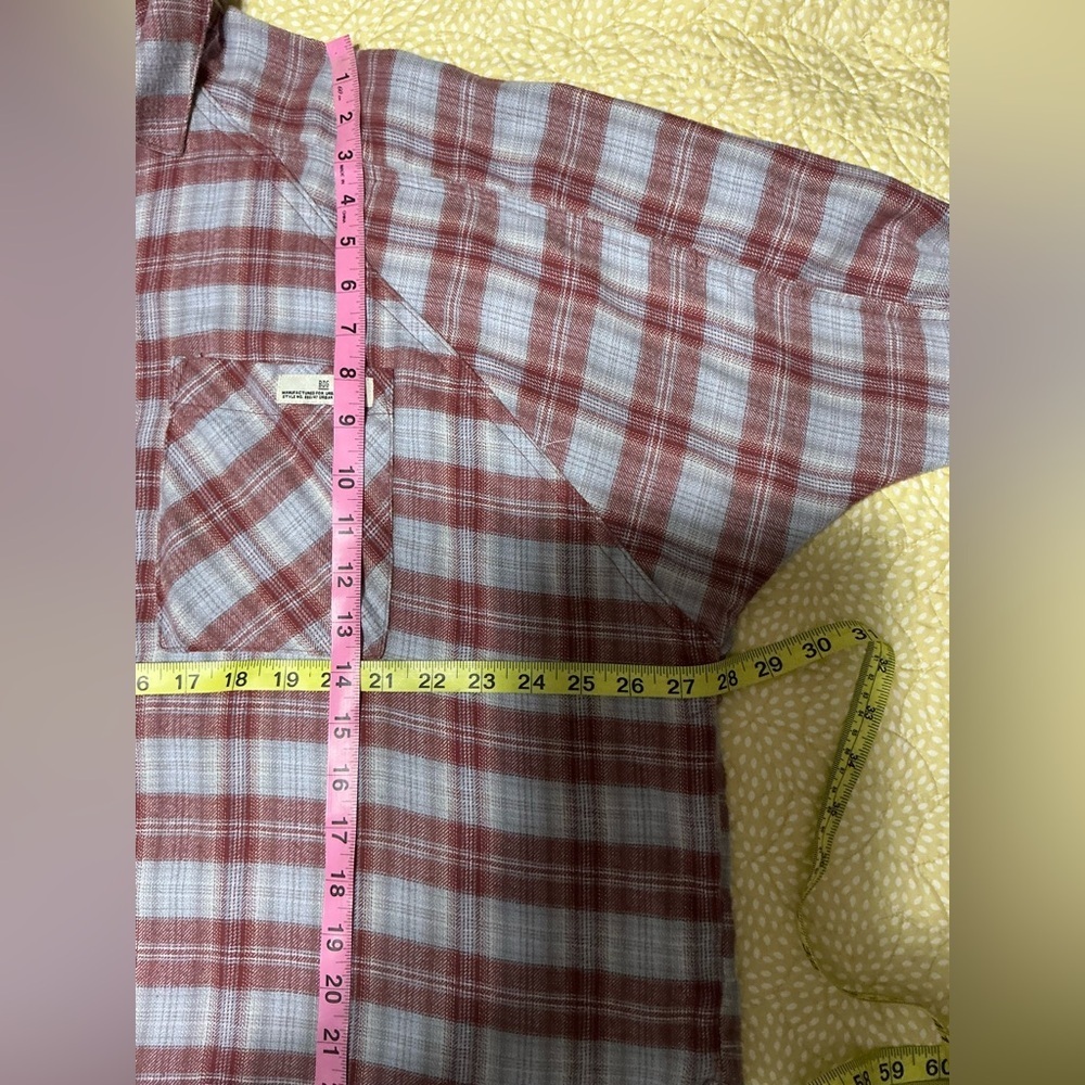 EUC BDG Urban Outfitters Brandon Plaid High-low Flannel Button-up Shirt S/P - Picture 11 of 15